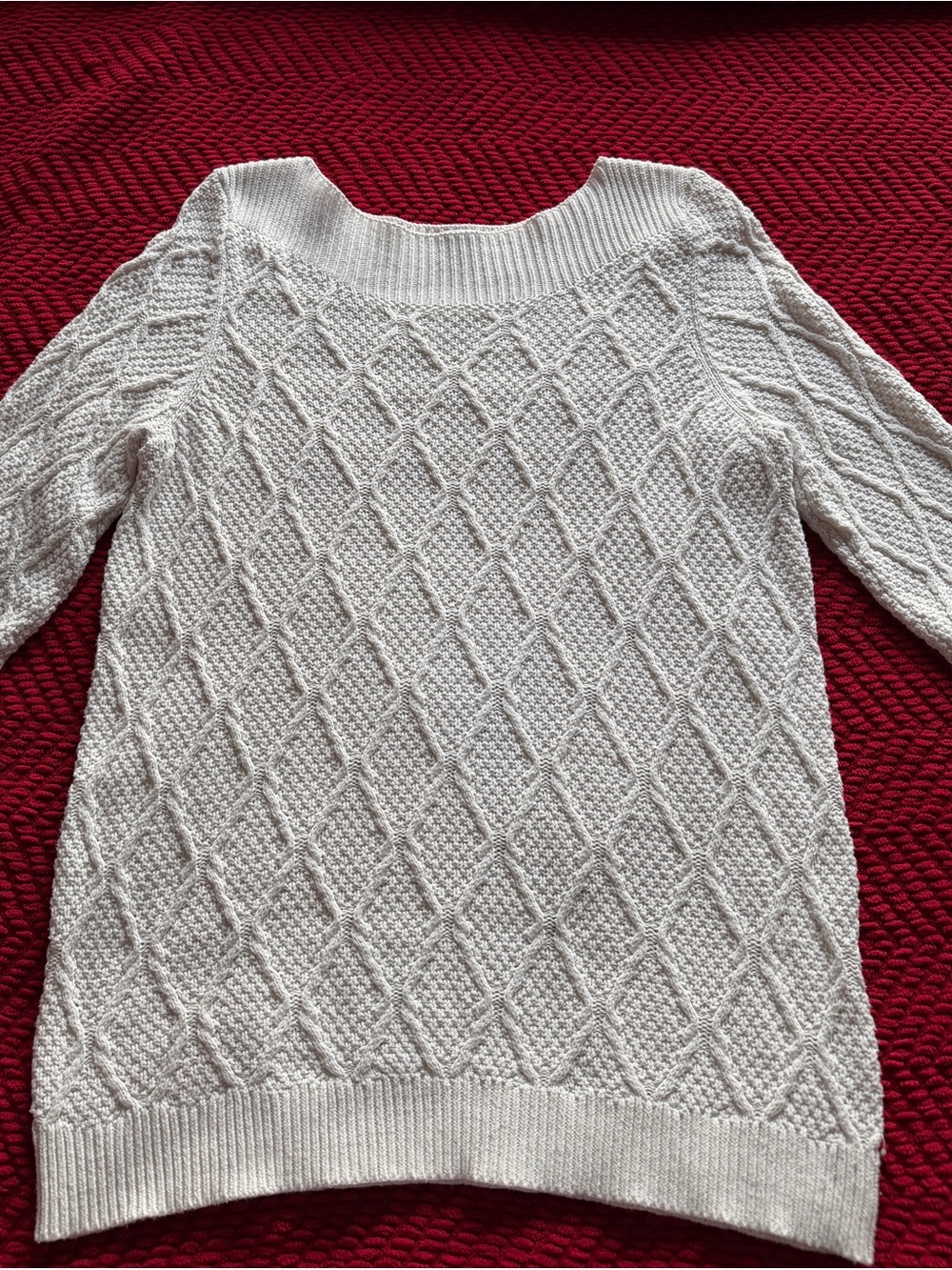 Women's Cream Cable-Knit Sweater - Classic Boatneck